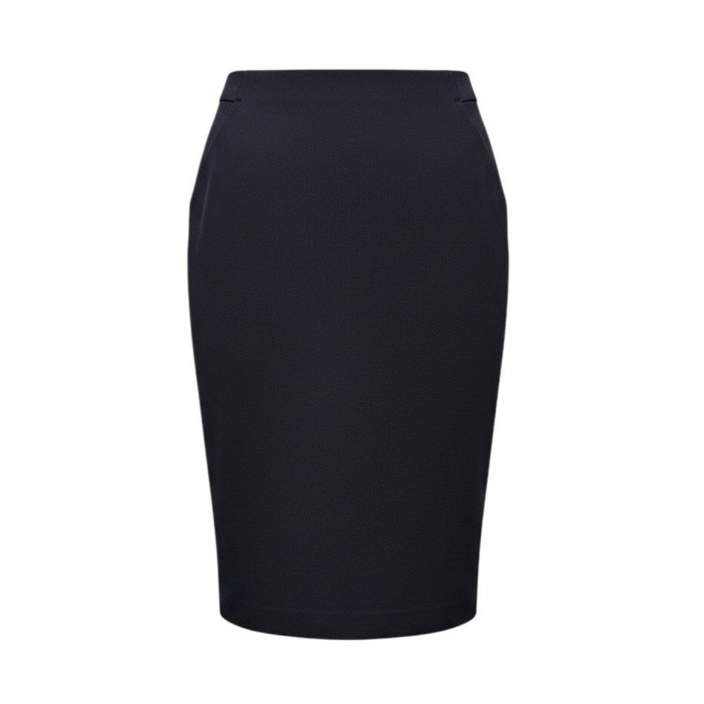 A New Day Womens‎ Pencil Skirt Navy Blue Size 10 Zipper Front Slit Pockets